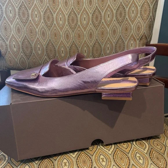 Franco Sarto Iridescent Lavender Slingback Flats - Picture 2 of 5
